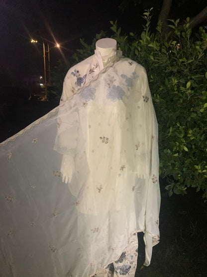 DORY SHORT FROK 3PC COTTON EMBROIDERIED WITH SHAFOON EMBROIDRY DUPPATTA