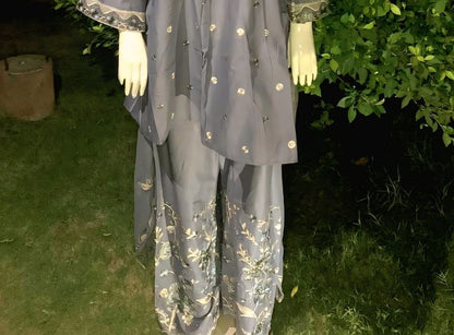 DORY SHORT FROK 3PC COTTON EMBROIDERIED WITH SHAFOON EMBROIDRY DUPPATTA
