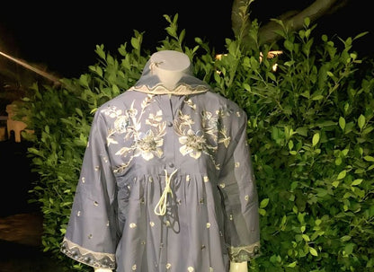 DORY SHORT FROK 3PC COTTON EMBROIDERIED WITH SHAFOON EMBROIDRY DUPPATTA